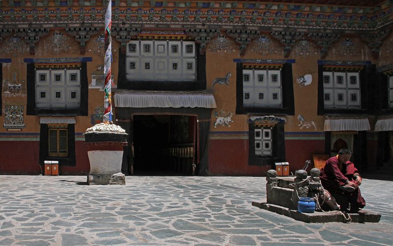Inner yard of the Sakya monastery, Tibet.