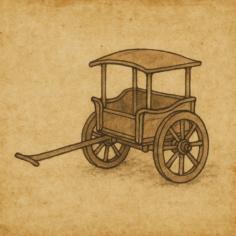 Illustration of a chariot, referencing the famous simile from the Milindapañha.