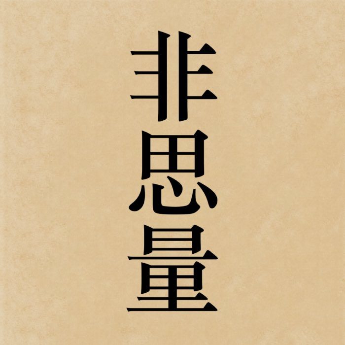 The kanji 非思量, which reads hishiryō in Japanese, literally means 'non-thinking' or 'non-conceptualization'.