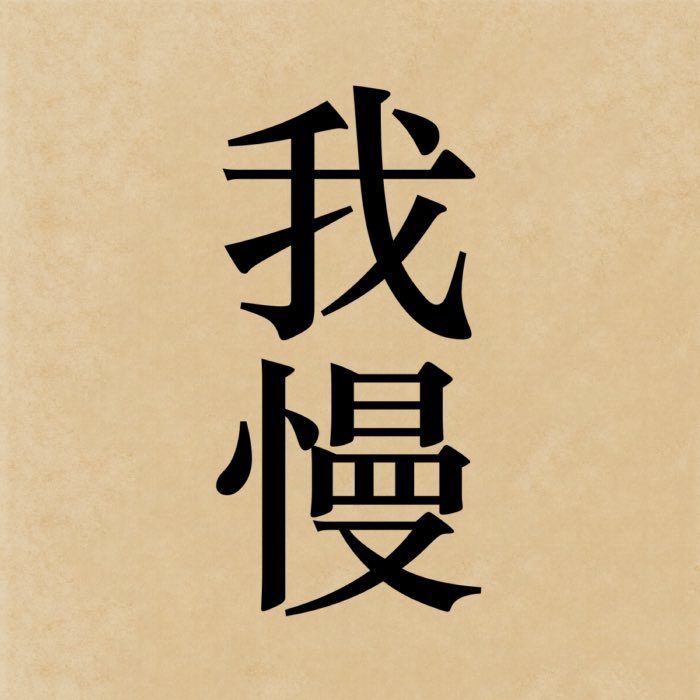 The kanji 我慢, which reads gaman in Japanese, literally means 'enduring patience'.