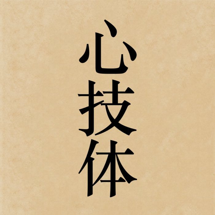 The kanji 心技体, which reads shingitai in Japanese, literally means 'mind, technique, and body'.