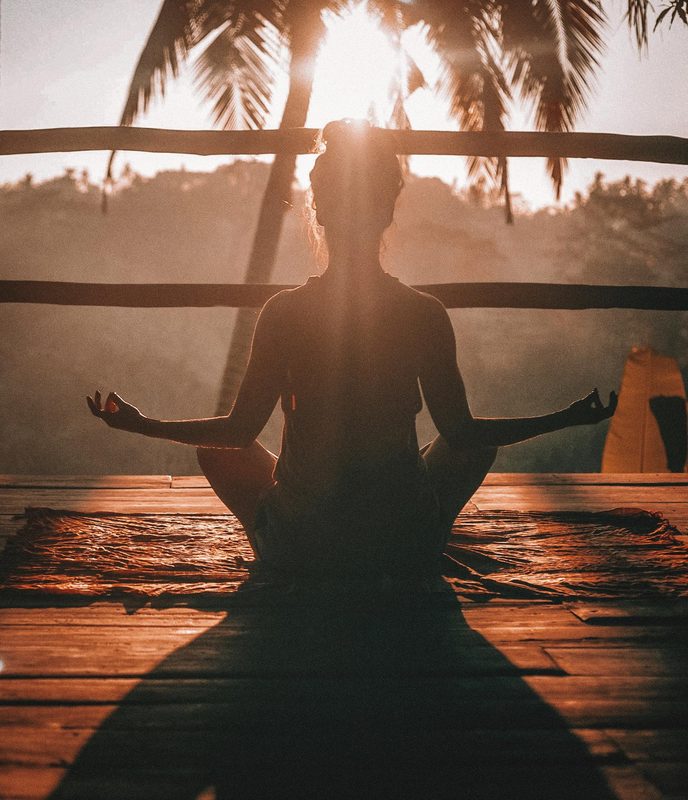 Woman doing yoga meditation.