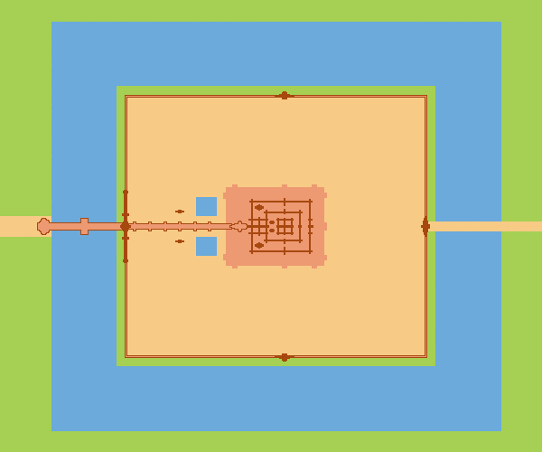 TA detailed plan of the central structure.