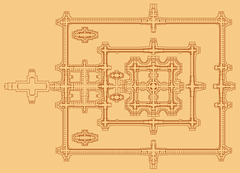 A detailed plan of the central structure.