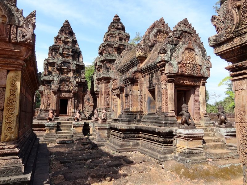 Banteay Srei, a Hindu temple dedicated to the goddess Śiva, in Angkor, Cambodia.