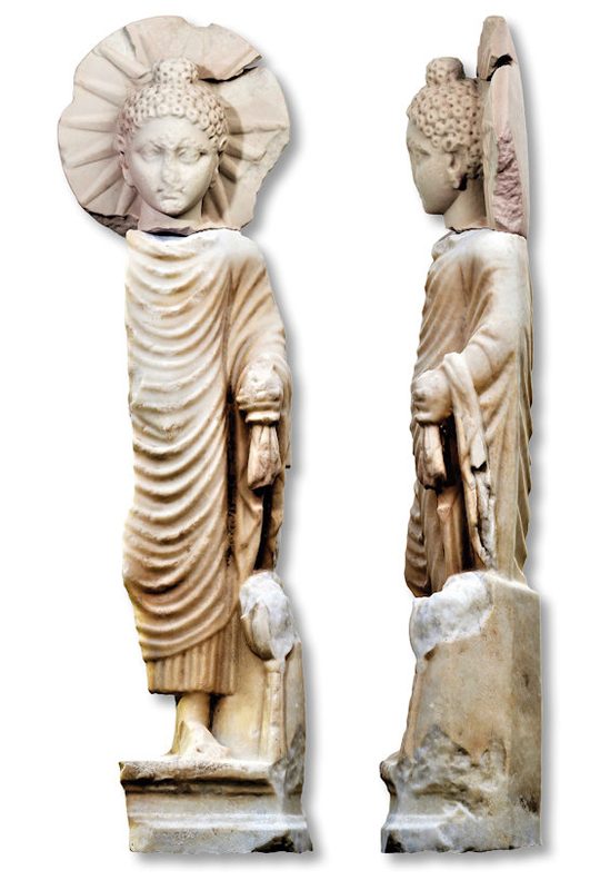 Buddha statue found in Berenike, Egypt. Dated to the 2nd century CE.
