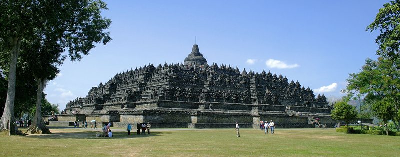 Borobudur viewed from the northwest.