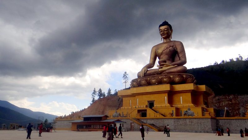 Buddha Dordenma statue, Bhutan. The height of the statue is 54 m and it was built between 2006 and 2015.