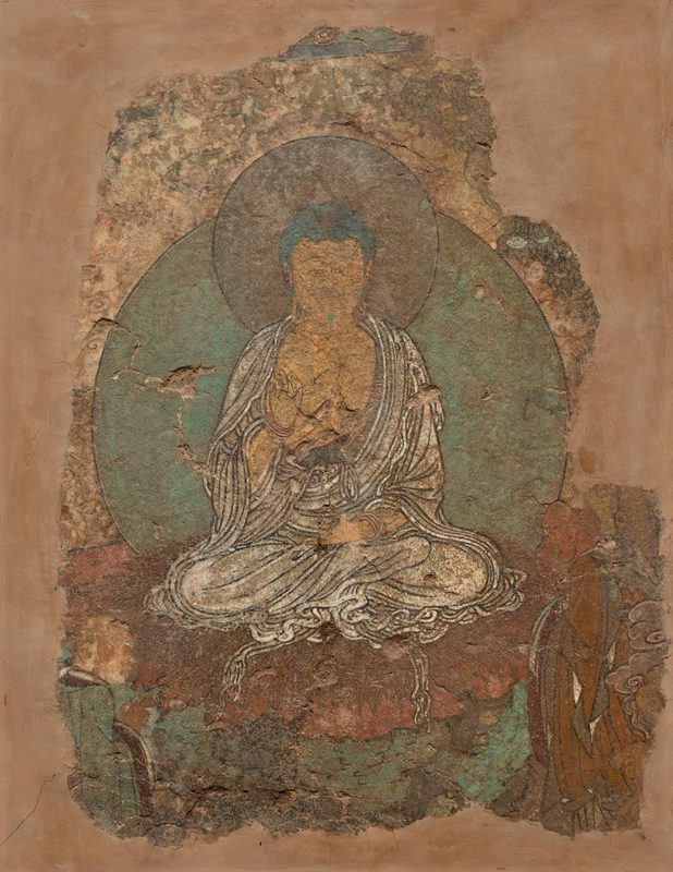 Buddha in the Preaching Attitude, fresco, 618–1279, China, Tang dynasty (618-907) - Song dynasty (960-1279).