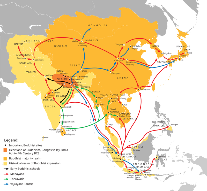 Buddhist expansion in Asia.