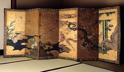 Example of a six-panel byōbu from the 17th century.