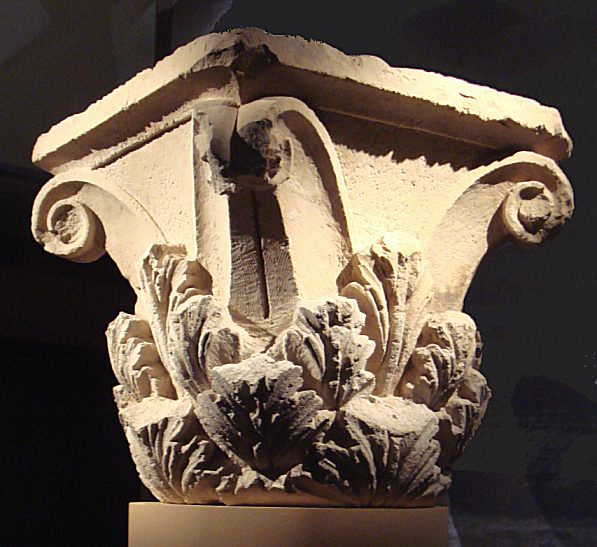 Corinthian capital, Ai Khanoum, 3rd - 2nd century BCE, limestone.