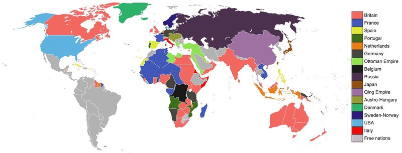 Colonial empires 1898.