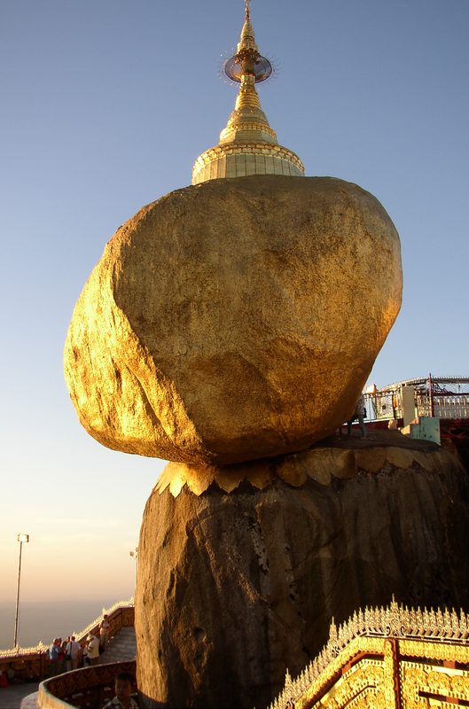 The Kyaiktiyo Pagoda over the Golden Rock, Myanmar.