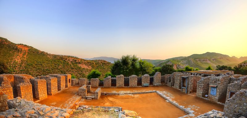 Ruins of the Buddhist Jaulian monastery dating from the 2nd century CE, located in Taxila.