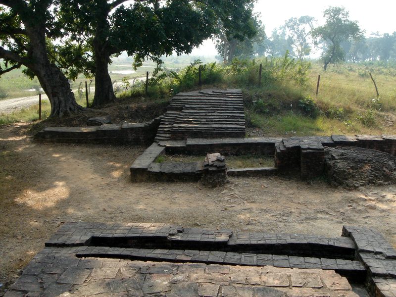 Remains of the East Gate of the ancient city of Kapilavastu, Tilaurakot, Nepal.