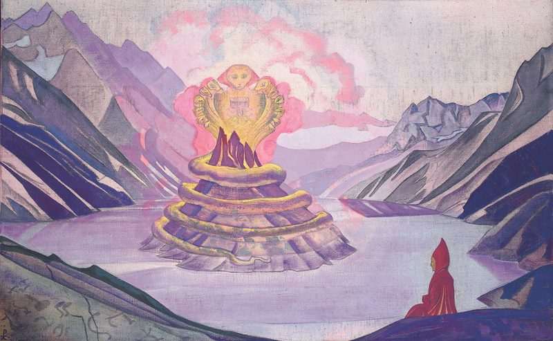 Nāgārjuna Conqueror of the Serpent by Nicholas Roerich, 1925.