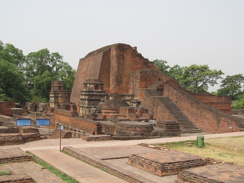 Ruins of the ancient University of Nalanda (5th–12th centuries CE) in Bihar, India.