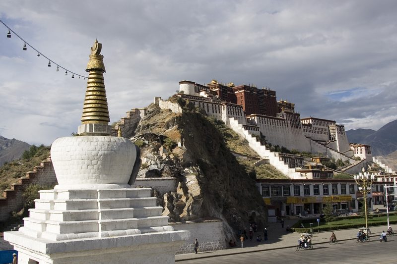 Chorten near Potala Palace, Lhasa, Tibet.