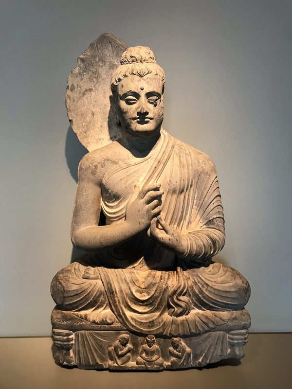 Seated Buddha, dating from 300 to 500 CE, found near Jamal Garhi.