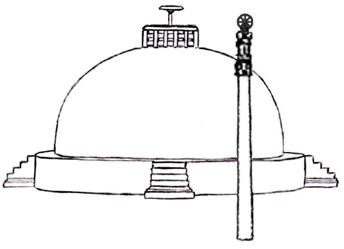 Approximate reconstitution of the Great Stupa at Sanchi under the Mauryas.