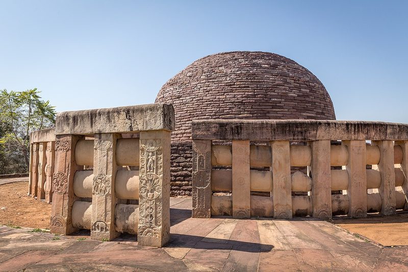 Sanchi Stupa No.2, the earliest known stupa with important displays of decorative reliefs, c. 125 BCE.