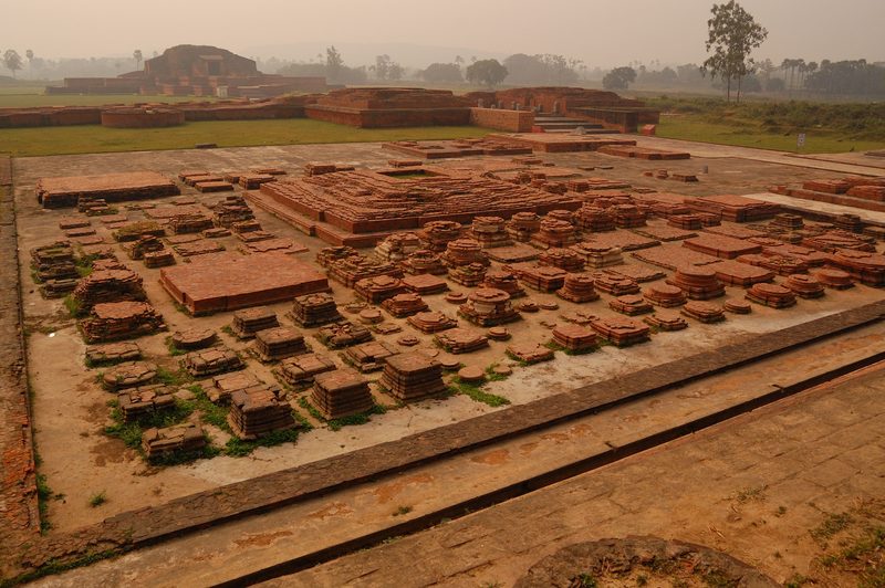 Ruins of the ancient University of Nalanda (5th–12th centuries CE) in Bihar, India.