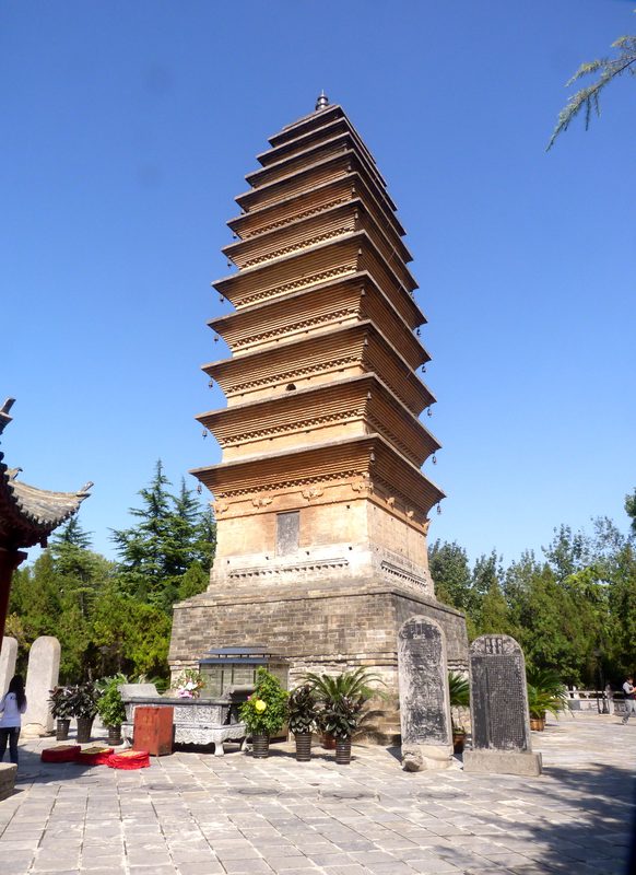 Pagoda of the White Horse Temple in Luoyang, China. Though destroyed several times in history, the present Qiyun Pagoda was built in 1175.