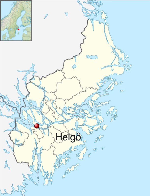 Geographical location of Helgö, Sweden.