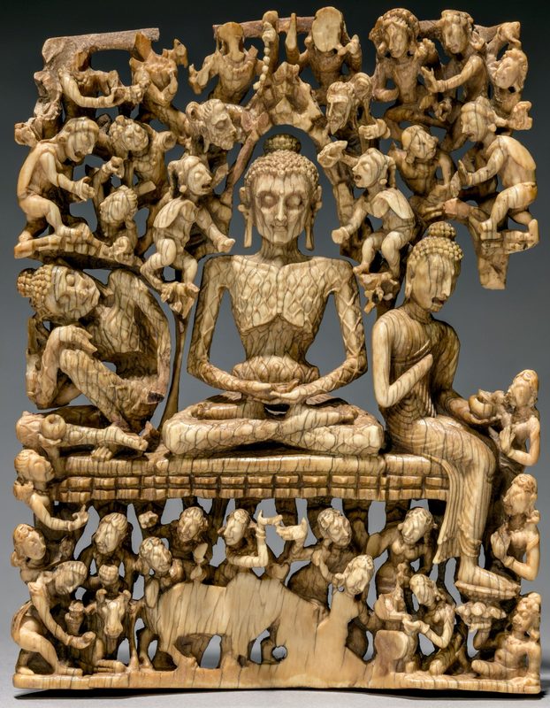 Fasting Buddha, 700 BCE, ivory, India, Kashmir.