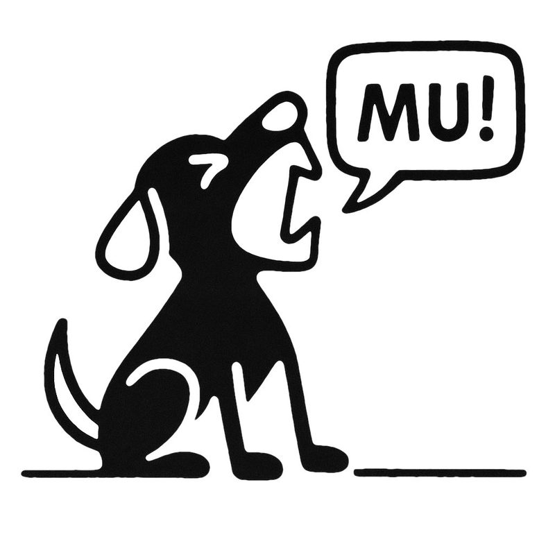 A dog shouting Mu!, interpreted by DALL•E 2.