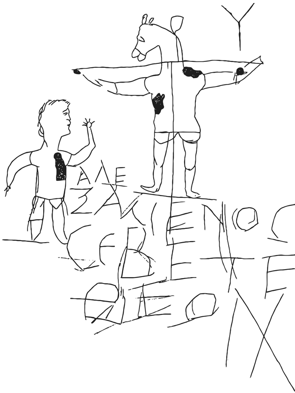 Stone rubbing of the graffito.