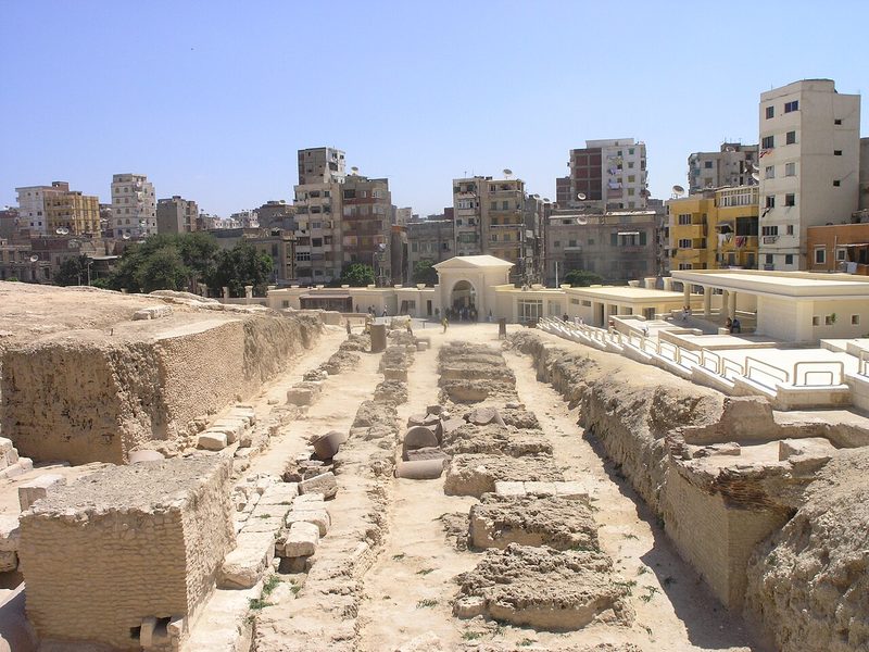 View of the Serapeum remains in Alexandria.