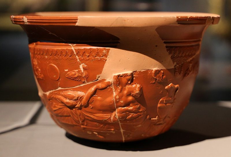 Arretine earthenware with an erotic scene, artist unknown, 1st century CE.