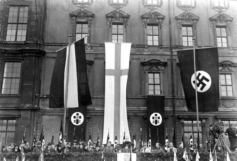 German Christians celebrating German Luther Day in Berlin in 1933, speech by Bishop Hossenfelder.