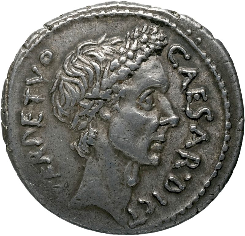 Caesar depicted on a coin, minted c. 44 BCE. Source.