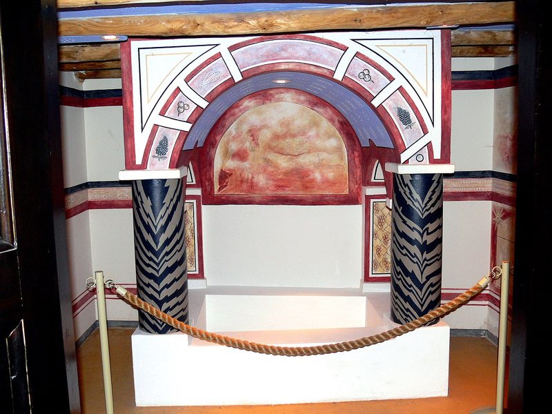 Modern reconstruction of the canopy in the baptistry.
