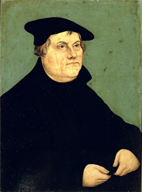 Portrait of Martin Luther, by Lucas Cranach the Elder and workshop, 1543.