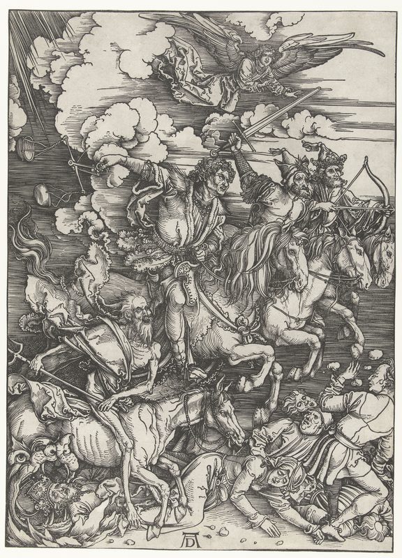 Horsemen of the Apocalypse, Albrecht Dürer, woodcut, 1498.