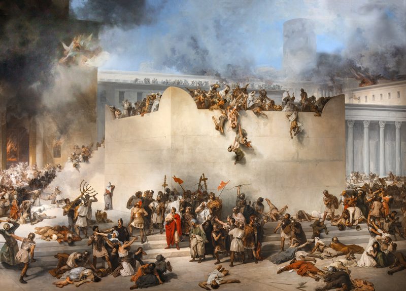 Destruction of the Temple in Jerusalem, Francesco Haye, oil on canvas, 1867.