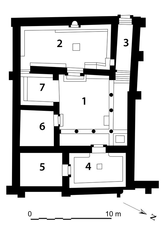 Restored plan of the first synagogue.