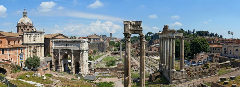 The Forum Romanum: view facing north east from above the Portico Dii Consentes.