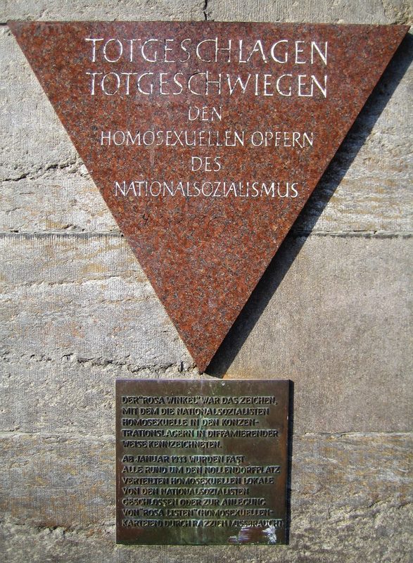 Memorial plaques for LGBTQ+ victims, Berlin, Nollendorfplatz subway station.