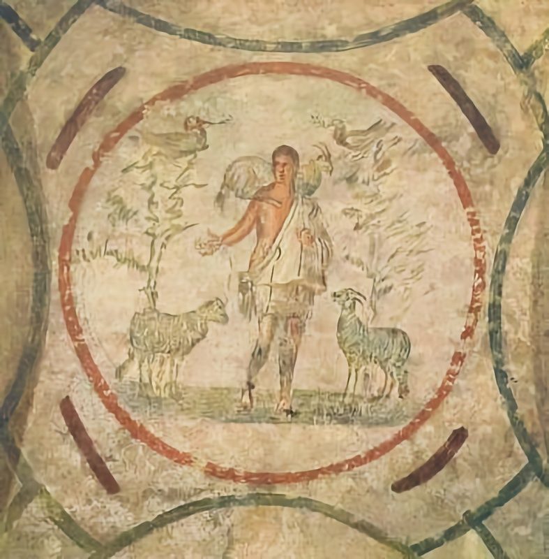 Good Shepherd, Catacomb of Priscilla, 2nd half of the 3rd century.