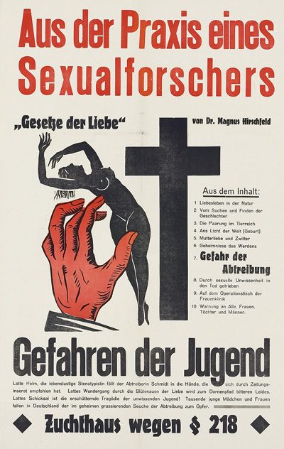 German students and Nazi SA members plunder the library of Magnus Hirschfeld, director of the institute.