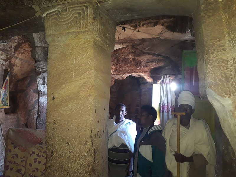 Inside Debre Sema'it village rock church.