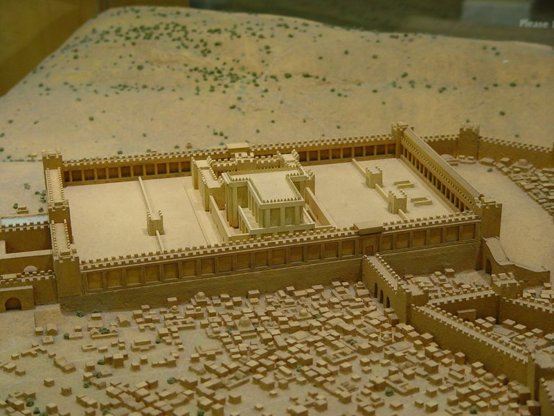 A small diorama/model of what the temple in Jerusalem may have looked like with the surrounding city during the time of Jesus.