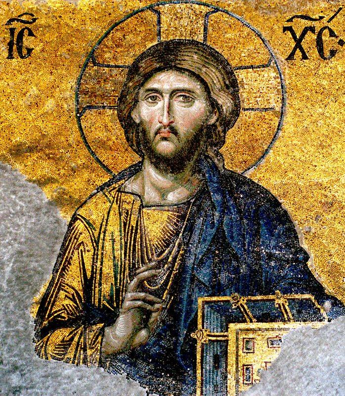 Jesus Christ - detail from Deesis mosaic, Hagia Sophia, Constantinople (today: Istanbul).