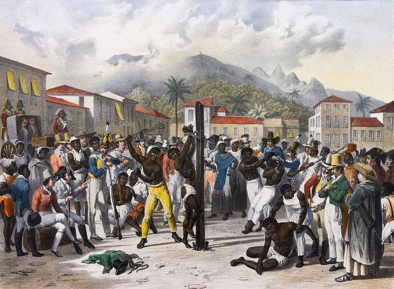 Public punishment in Santa Ana Square, Brazil, Johann Moritz Rugendas, lithograph, after 1827, before 1835