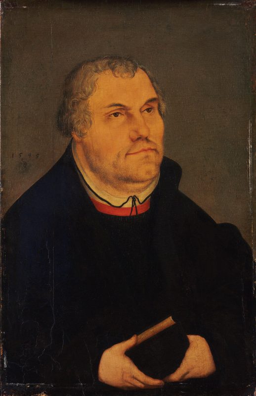 Portrait of Martin Luther, by Lucas Cranach the Elder and workshop, 1555.